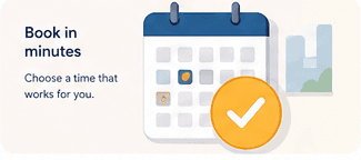 Fast, guided booking support